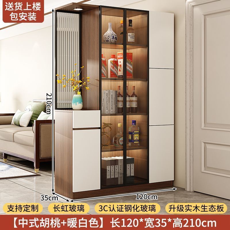 實木入戶玄關櫃鞋櫃一體客廳隔斷屏風櫃正對門儲物門廳櫃中古定製