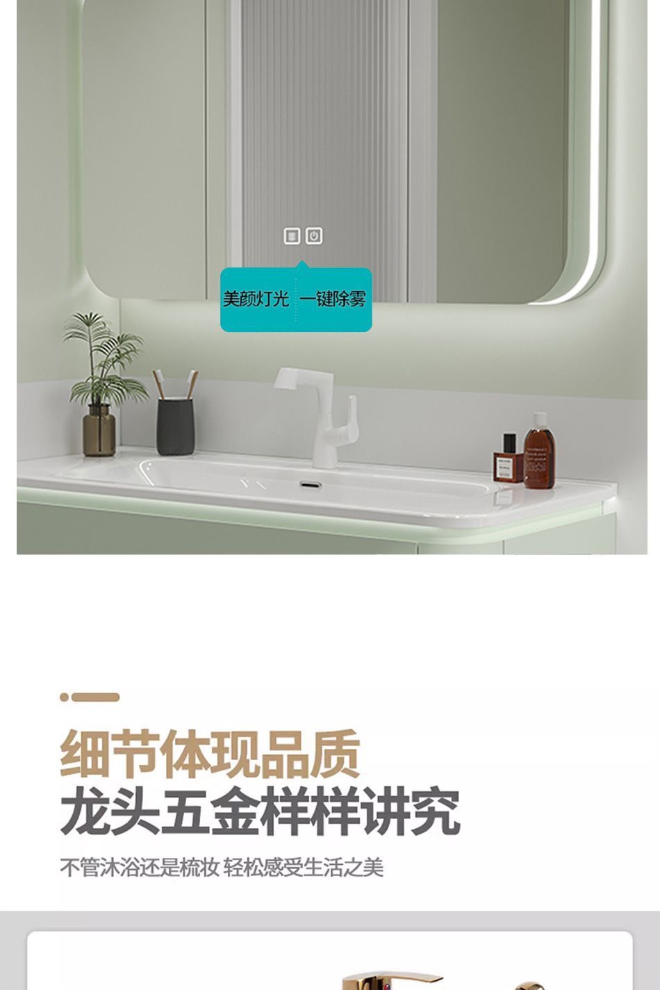 定製輕奢粉色浴室櫃新款圓角一體盆陶瓷洗漱臺衛生間洗手盆櫃組合