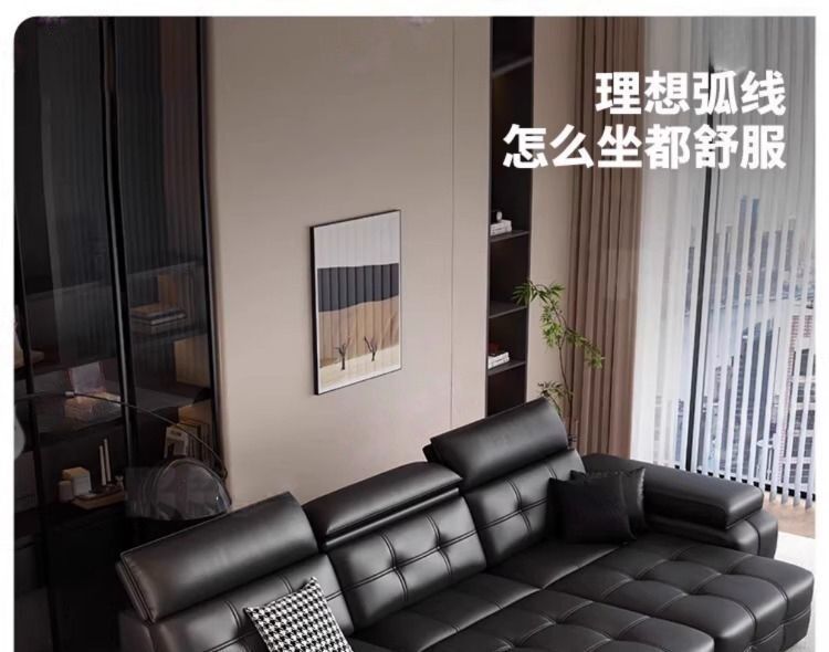 工廠直銷勞倫斯電動真皮沙發客廳多功能智能可伸縮簡約沙發牀兩用