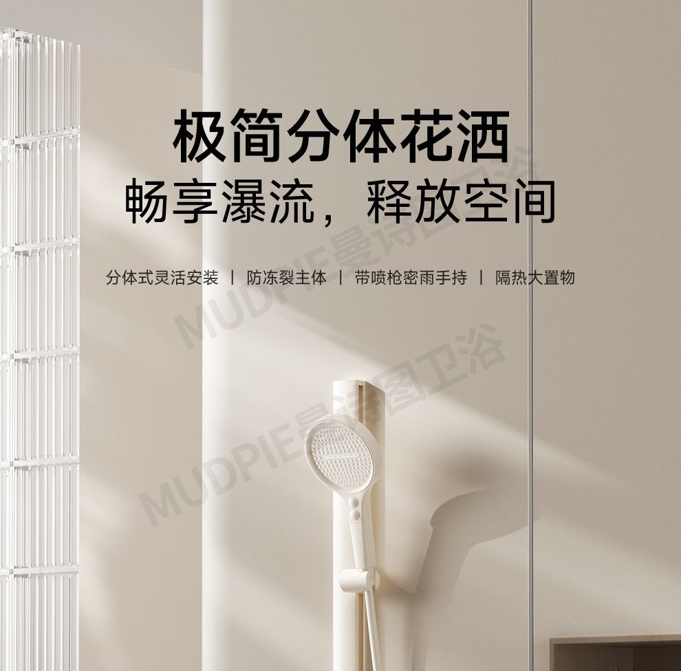 德國曼詩圖簡易淋浴花灑套裝全銅家用衛浴分體式花灑浴室衛生間
