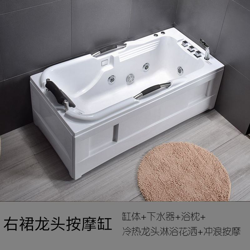 智能冲浪按摩浴缸亚克力家用小户型浴池迷你成人恒温单人浴盆方形