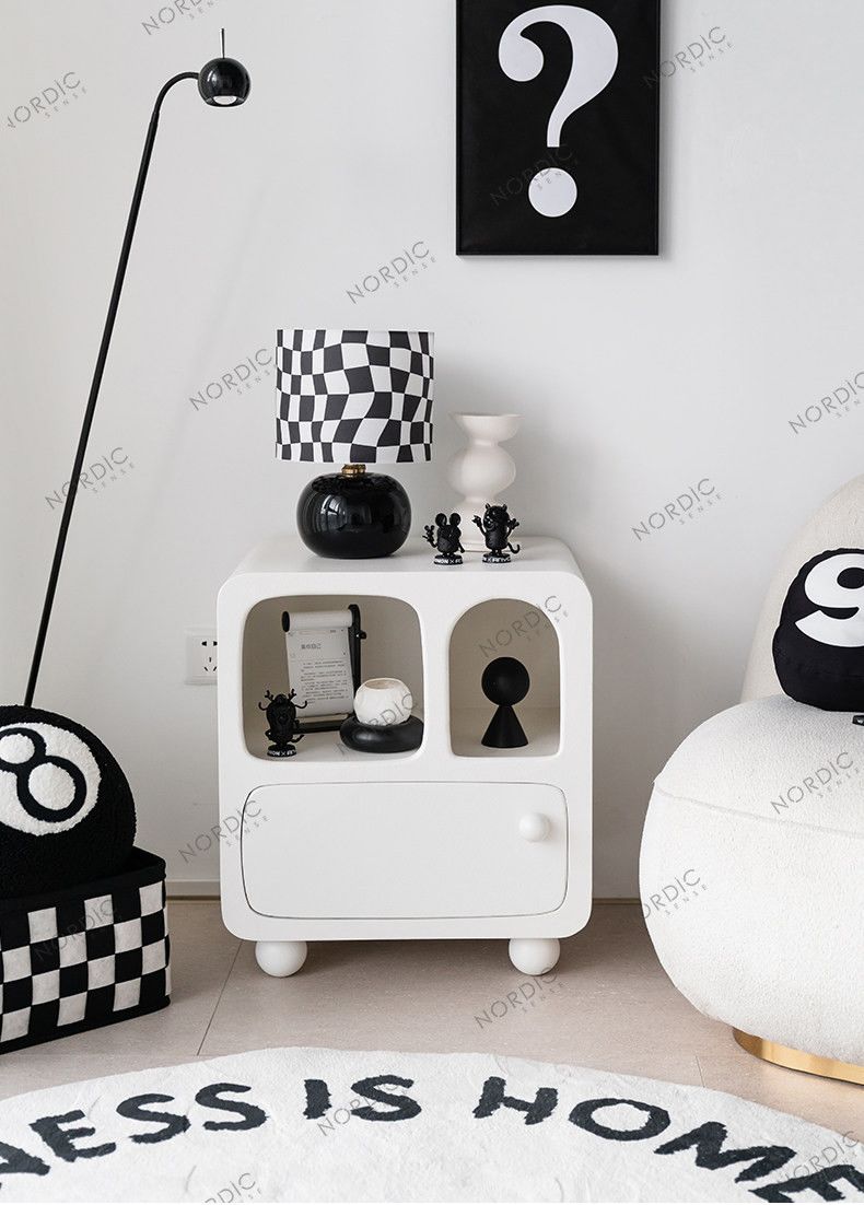 經典奶油風牀頭櫃多彩裝飾櫃收納網紅ins臥室客廳帶抽屜牀頭櫃