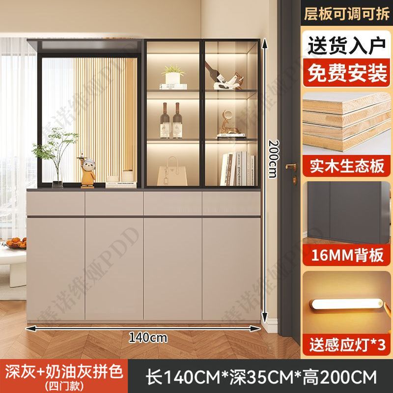 實木鞋櫃入戶正對門口屏風隔斷客廳遮擋儲物玄關櫃輕奢靠牆置物櫃