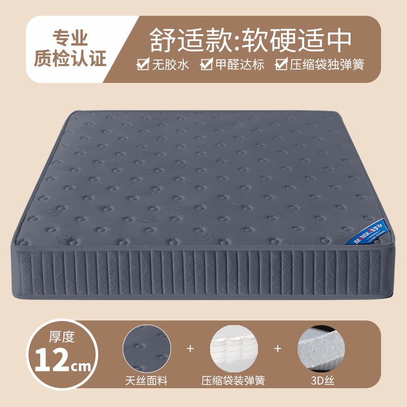 真空壓縮捲包彈簧牀墊20cm厚家用席夢思護脊硬墊酒店乳膠軟墊2米