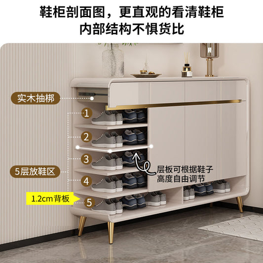 2025爆款烤漆入户鞋柜家用门口大容量收纳柜带换鞋凳沙发隔断柜