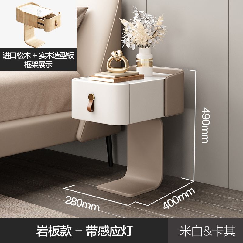 牀頭櫃小型迷你現代簡約小尺寸智能2023新款兒童極窄奶油風牀邊櫃