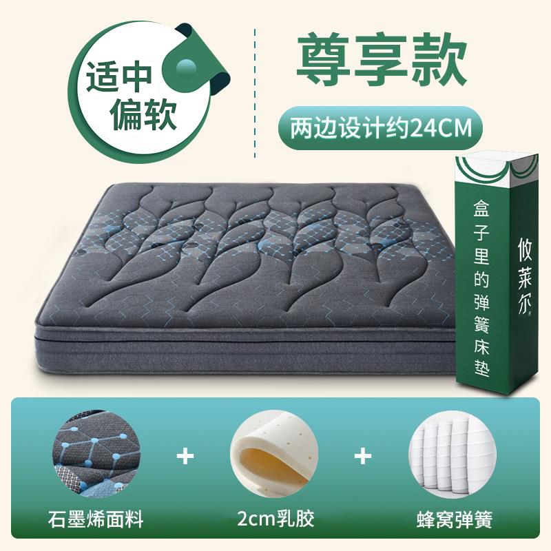 攸萊爾超軟壓縮捲包牀墊2.2米彈簧五星級酒店乳膠席夢思石墨烯1.8