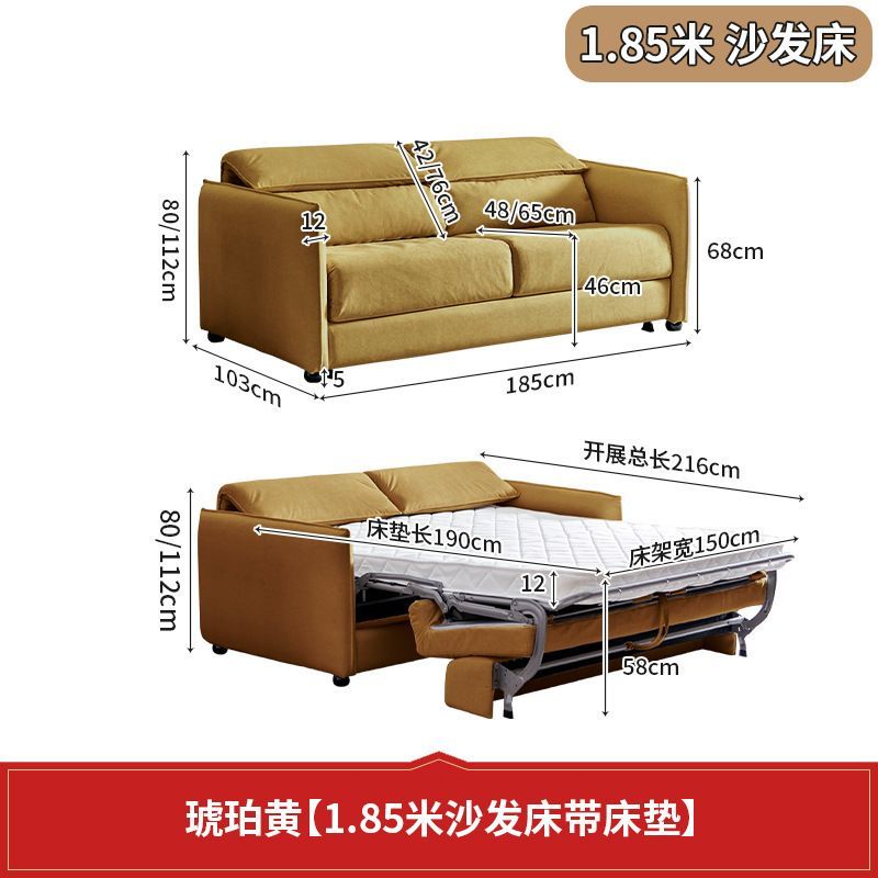 小戶型沙發牀翻轉折疊一體兩用2025新款帶牀墊可伸縮摺疊客廳沙發