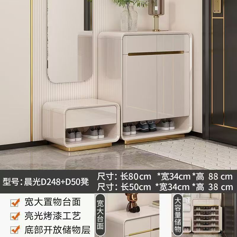 新款烤漆門口鞋櫃玄關輕奢家用靠牆收納大容量現代簡約入戶儲物櫃