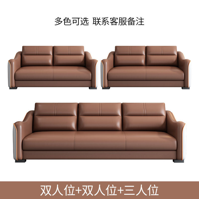 轻奢小户型办公室沙发简约现代接待室商务现代会客三人位茶几组合
