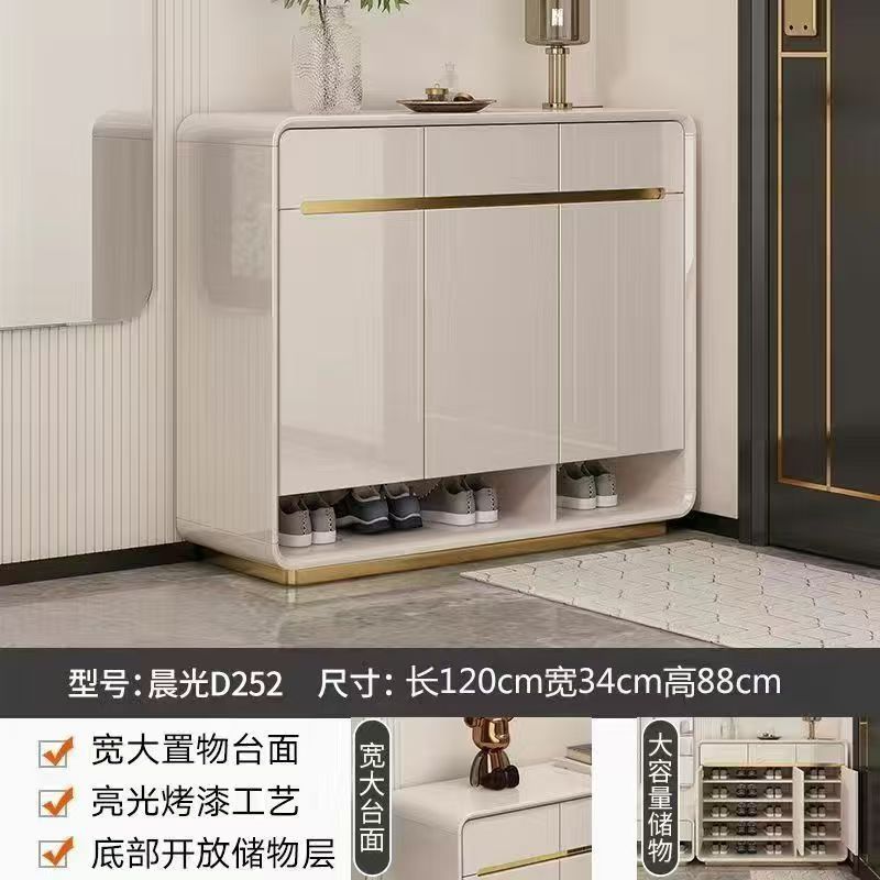 新款烤漆門口鞋櫃玄關輕奢家用靠牆收納大容量現代簡約入戶儲物櫃
