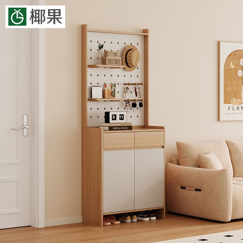 鞋櫃家用門口入戶奶油新款大容量玄關櫃多層靠牆儲物櫃陽臺收納櫃