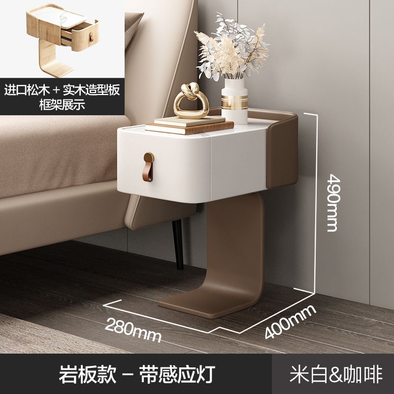 牀頭櫃小型迷你現代簡約小尺寸智能2023新款兒童極窄奶油風牀邊櫃