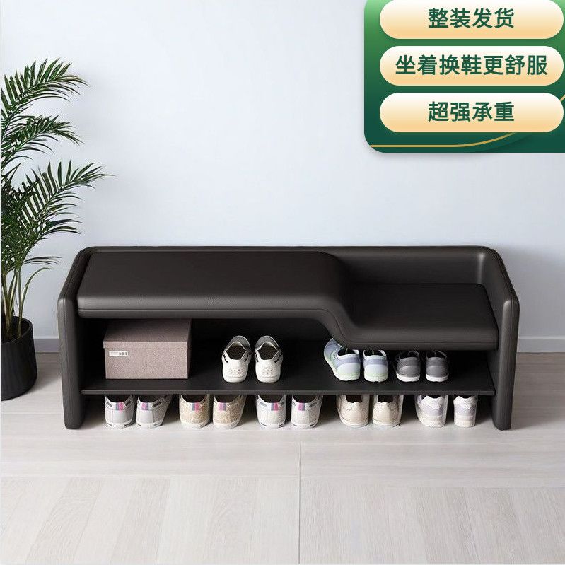 簡約輕奢換鞋家用門口穿鞋入戶玄關親子條凳臥室牀尾鞋架高級坐凳