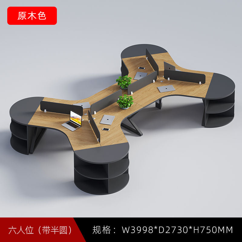 异形职员简约现代3/6人位屏风工位员工办公桌椅全套办公桌椅组合