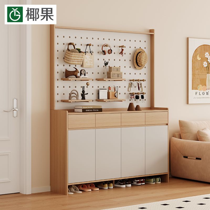 鞋櫃家用門口入戶奶油新款大容量玄關櫃多層靠牆儲物櫃陽臺收納櫃