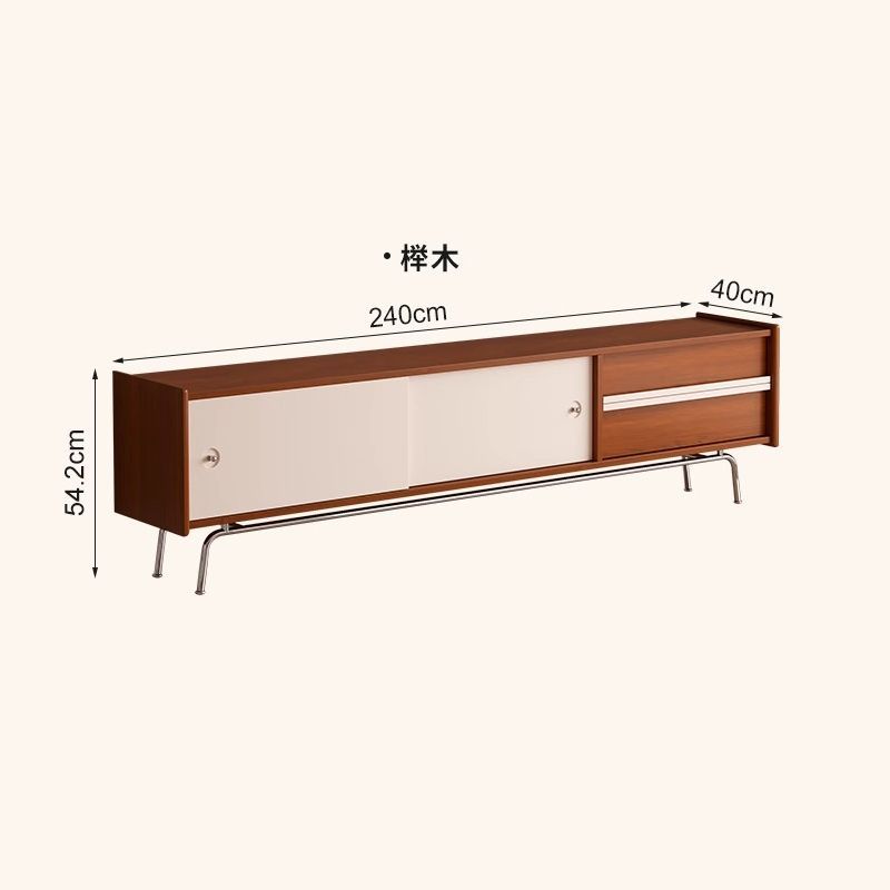 中古風實木電視櫃北歐客廳家用收納小戶型現代簡約置物電視機櫃