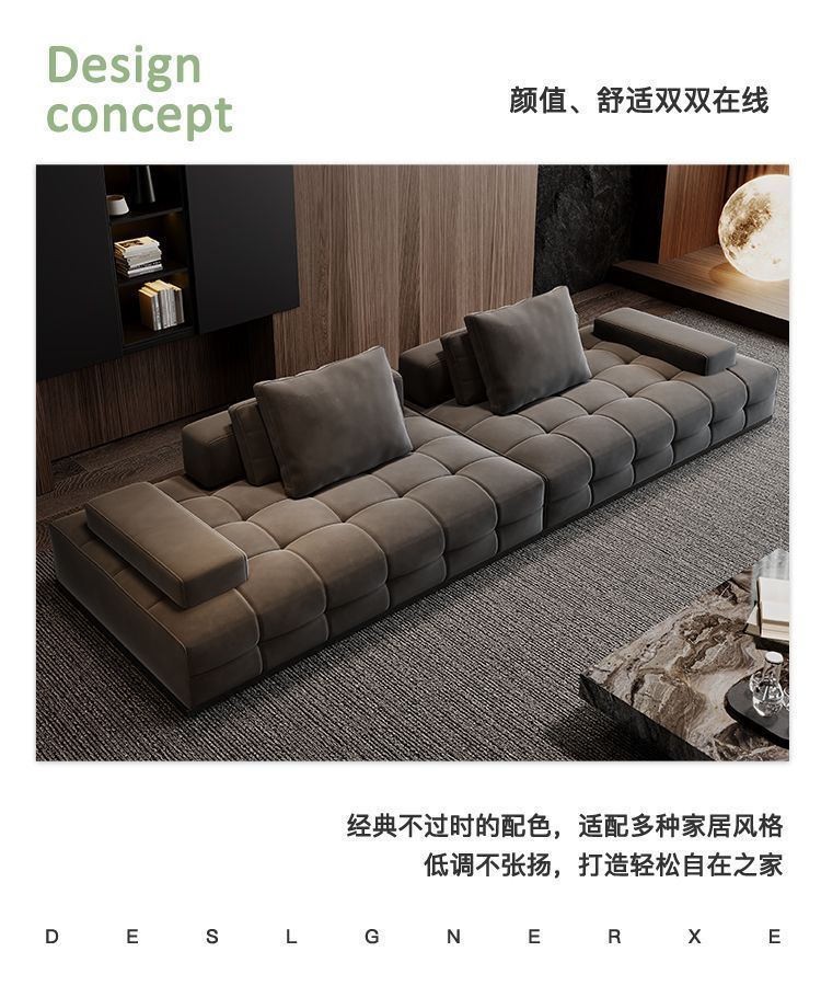 勞倫斯高端磨砂布沙發客廳意式極簡家用直排大小戶型絨布布藝沙發