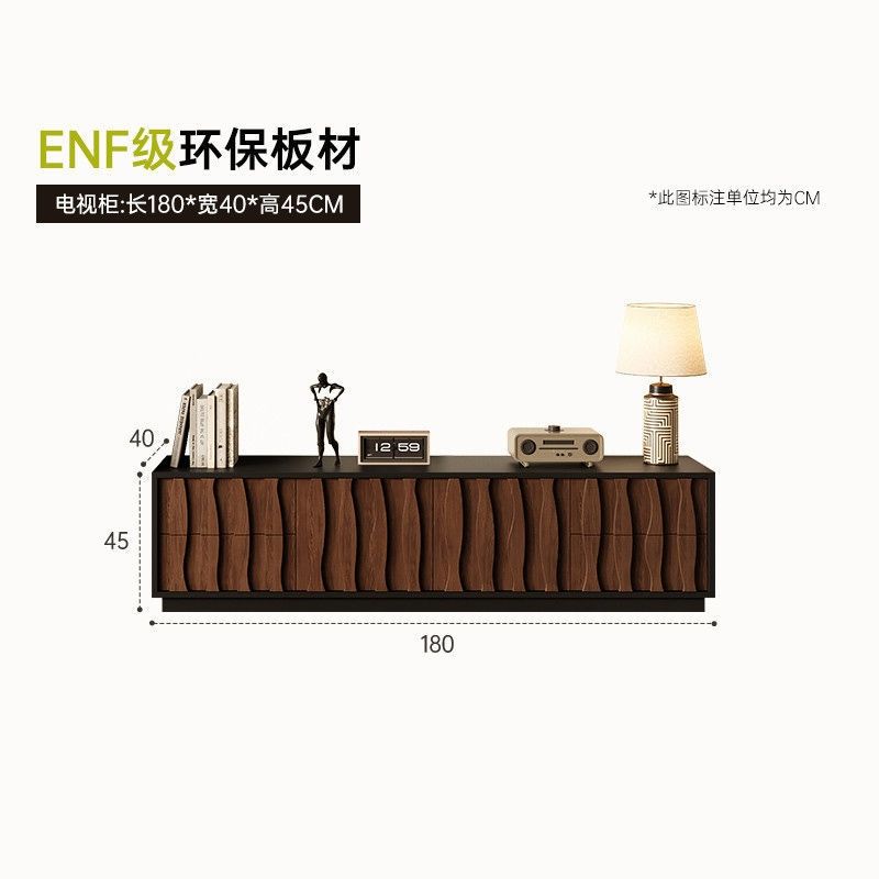 中古风电视柜新款客厅收纳储物柜一体小户型落地茶几边柜定制组合