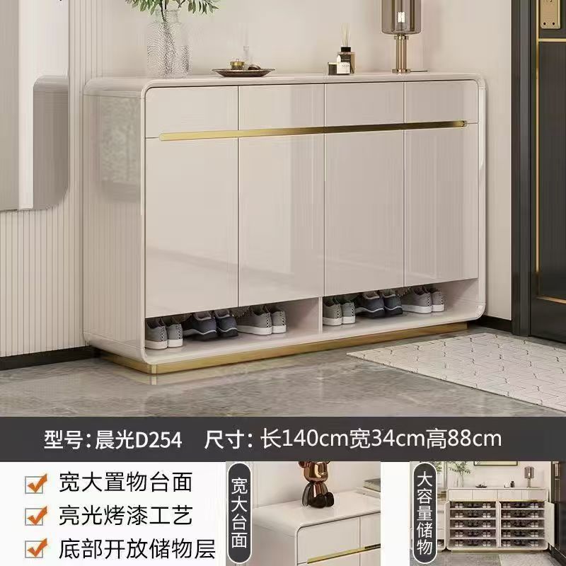 新款烤漆門口鞋櫃玄關輕奢家用靠牆收納大容量現代簡約入戶儲物櫃