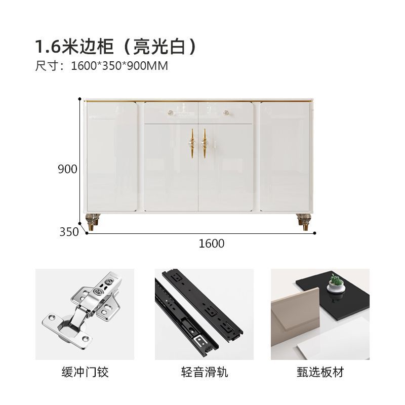 意式輕奢極簡餐邊櫃客廳現代簡約茶水櫃一體靠牆黑色儲物歺餐邊櫃