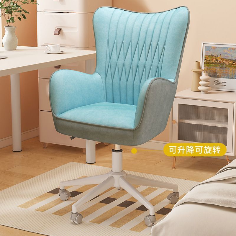 电脑椅家用舒适靠背奶油风宿舍椅子学习久坐舒服女生卧室办公转椅