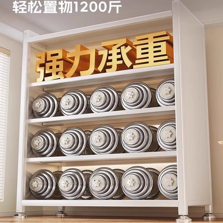 厨房置物架阳台落地多层微波炉锅具收纳家用防尘橱柜多功能储物柜
