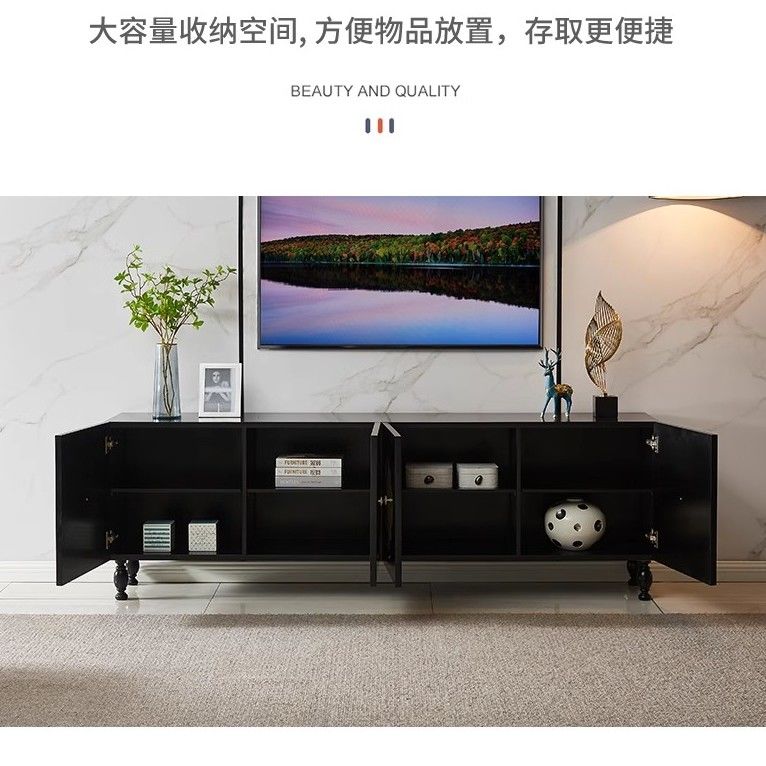 復古風貝殼電視櫃輕奢客廳玄關櫃實木臥室裝飾櫃創意儲物收納櫃
