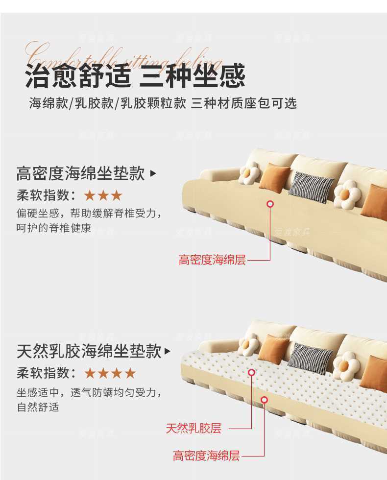 奶油風雙拼色絨布沙發帶貴妃位支持定製大小戶型家用客廳布藝沙發