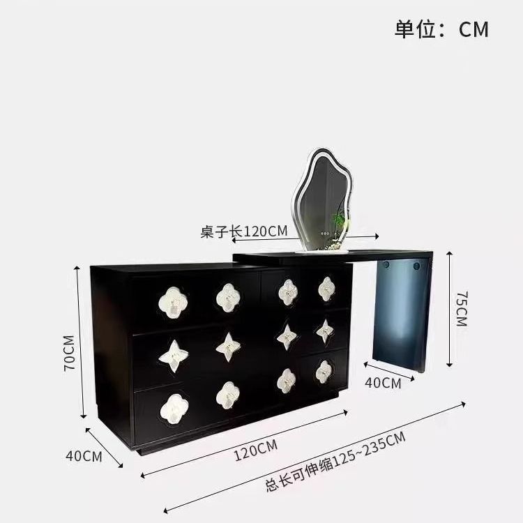 復古風鬥櫃主臥梳妝檯意式極簡置物高級家用房間奢侈鬥櫃妝臺一體