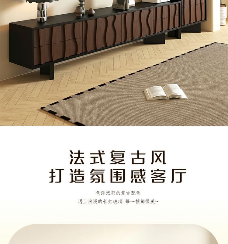 中古風小戶型電視櫃復古落地電視機櫃靠牆一體儲物家用收納櫃邊櫃