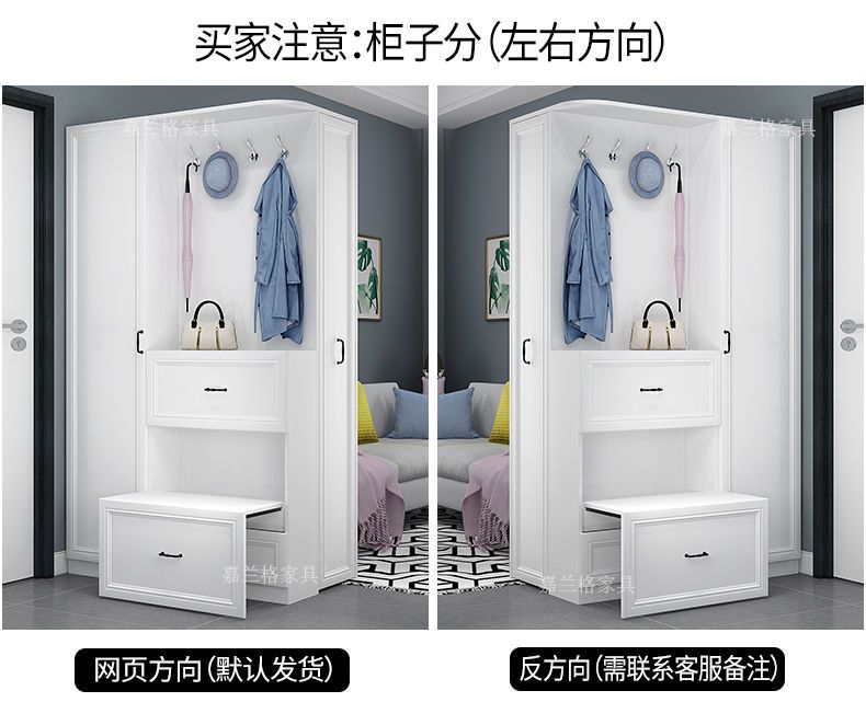 現代簡歐鞋櫃家用大容量玄關櫃鞋櫃一體定製門口衣帽櫃門廳櫃定製