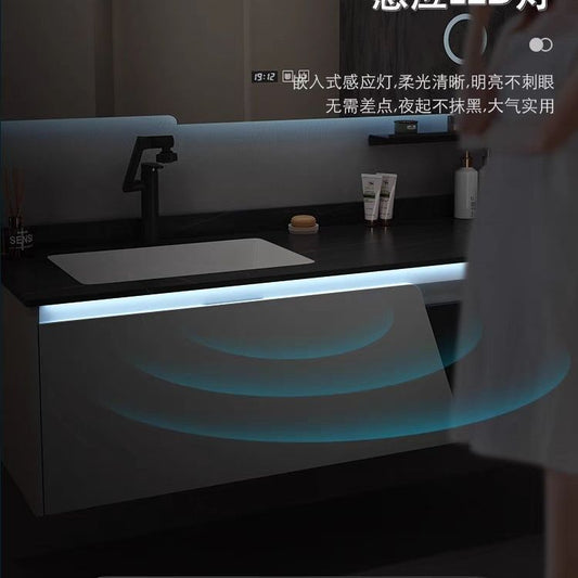 巖板浴室櫃智能洗臉盆陶瓷一體組合衛生間衛浴洗漱洗手盆組合