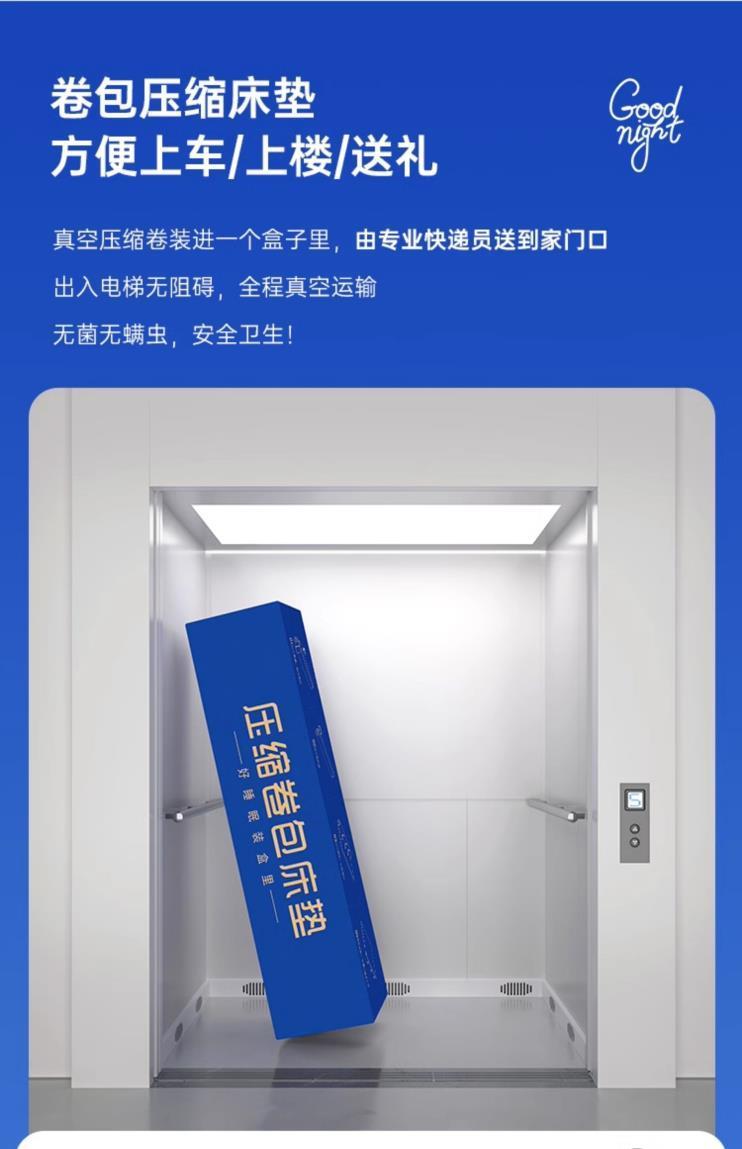 席夢思記憶棉藍色捲包壓縮牀墊家用獨立彈簧乳膠軟墊加厚酒店名牌