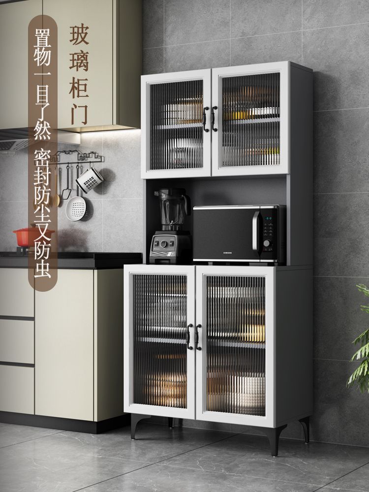 厨房置物柜多层储物柜橱柜家用带门餐边柜收纳餐具置物架落地碗柜