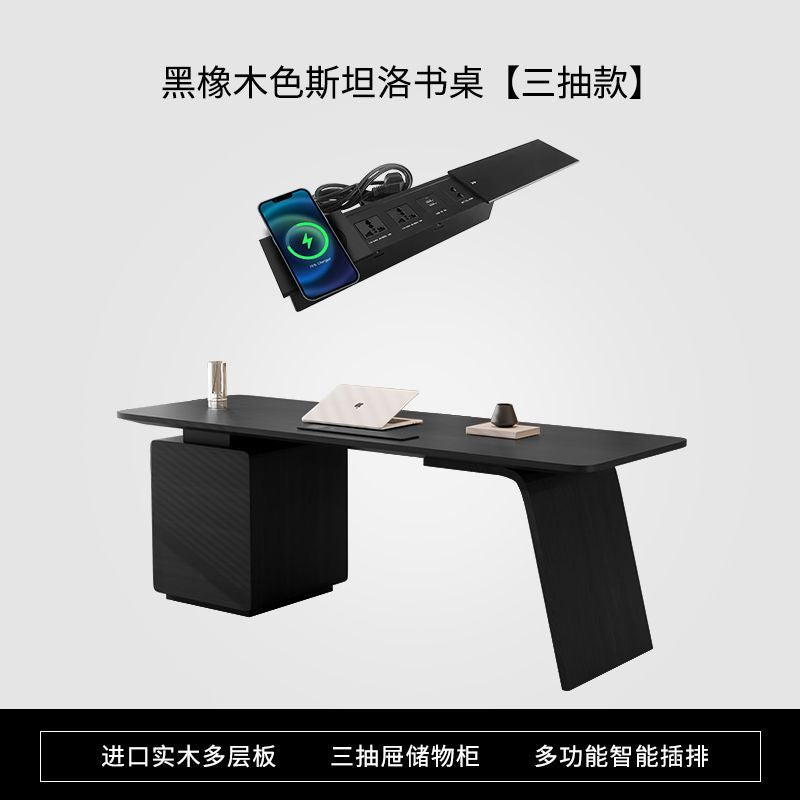 意式極簡轉角書桌實木成人家用輕奢現代高級感l型老闆電腦辦公桌