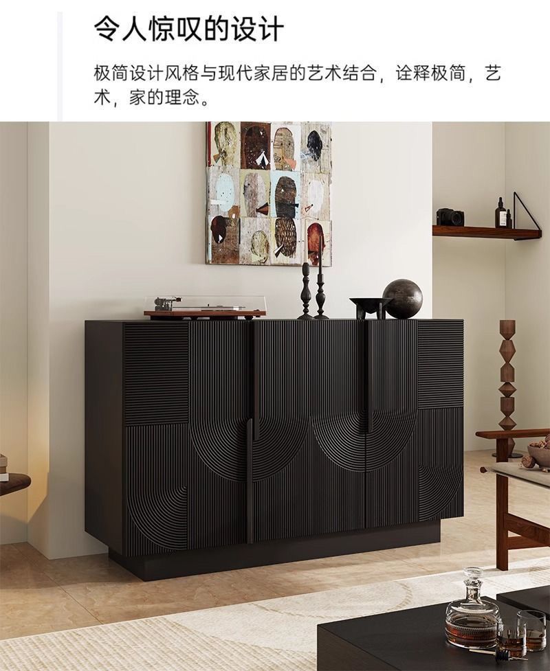 北歐實木中古風餐邊櫃入戶鞋櫃玄關櫃設計師茶水櫃客廳收納儲物櫃