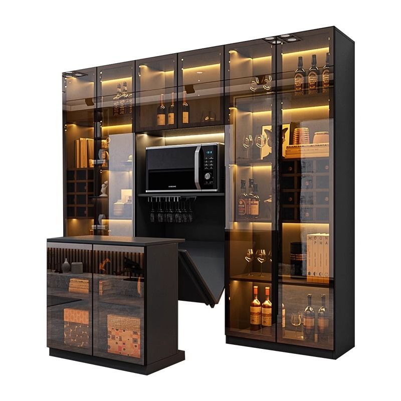 家用餐边柜折叠桌现代简约酒柜吧台鞋柜餐桌一体靠墙意式轻奢风格