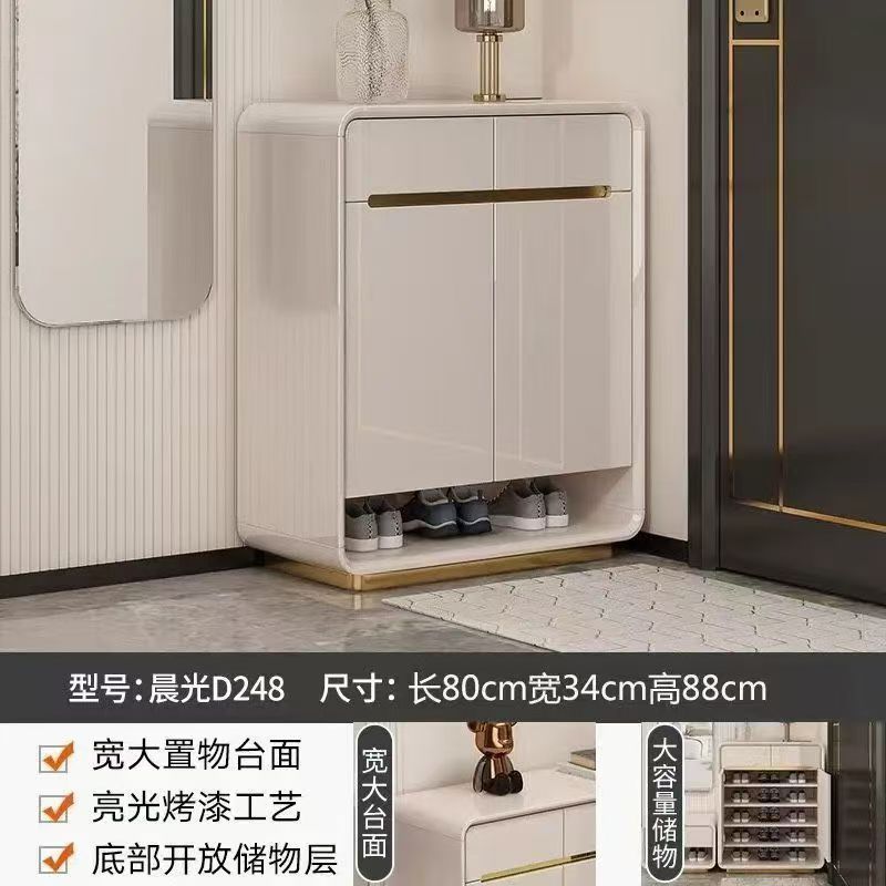 新款烤漆門口鞋櫃玄關輕奢家用靠牆收納大容量現代簡約入戶儲物櫃