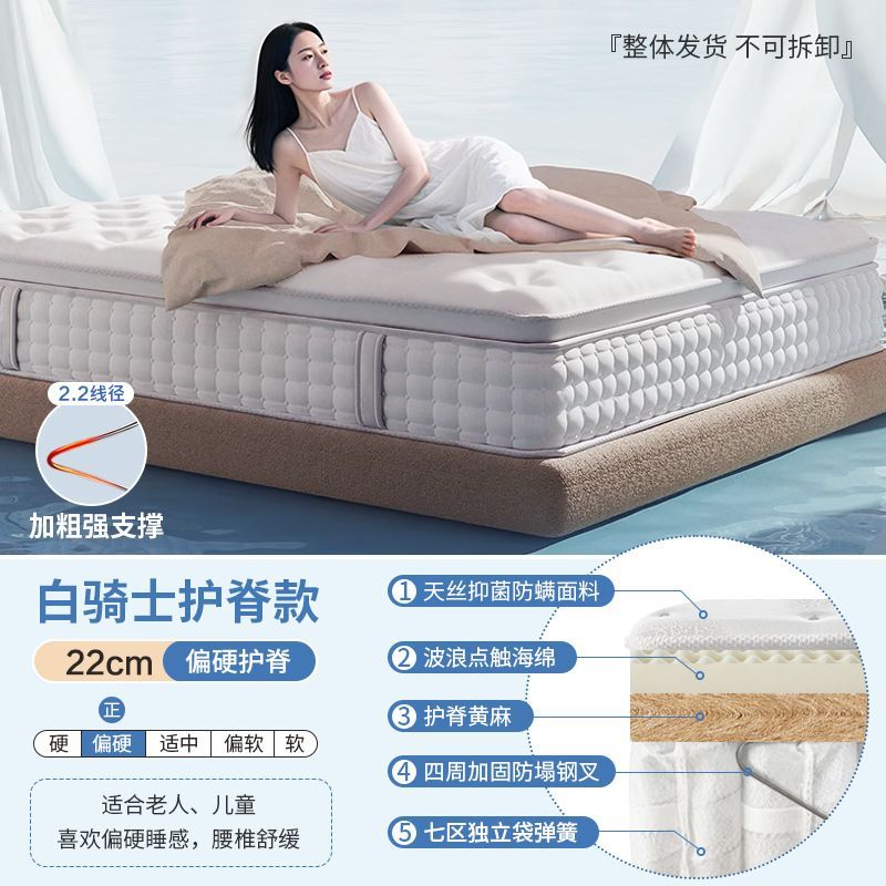 藍色記憶棉盒子牀墊超軟酒店超軟乳膠牀墊獨立彈簧席夢思壓縮捲包