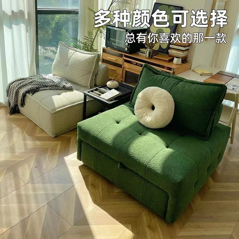 家用小沙发床单人折叠床小户型折叠可躺伸缩式客厅贵妃椅布艺沙发