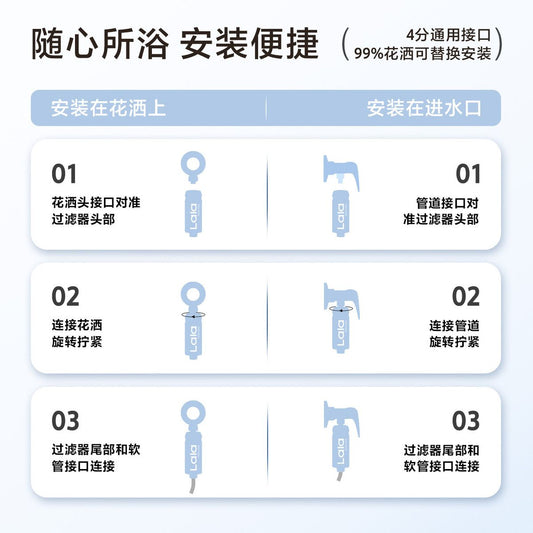 lalapercare娜拉之夏過濾淨水花灑香氛過濾含vc濾芯浴室增壓噴頭