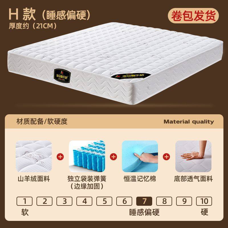 香港澳門包郵捲包壓縮盒子牀墊獨立彈簧牀墊軟墊家用乳膠墊出租屋