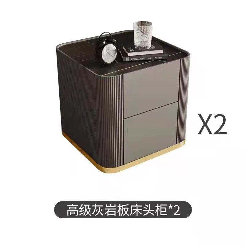 簡約現代輕奢高級感牀頭櫃臥室牀邊櫃小戶型迷你收納一體儲物櫃