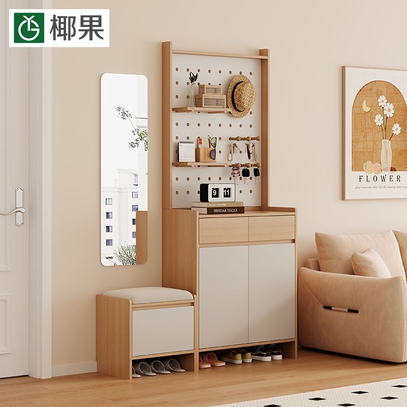 鞋櫃家用門口入戶奶油新款大容量玄關櫃多層靠牆儲物櫃陽臺收納櫃