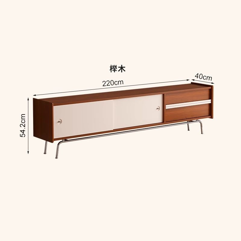 中古風實木電視櫃北歐客廳家用收納小戶型現代簡約置物電視機櫃
