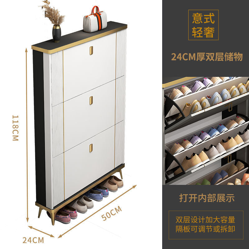 轻奢超薄翻斗鞋柜家用门口门外玄关柜大容量收纳简约现代靠墙鞋架