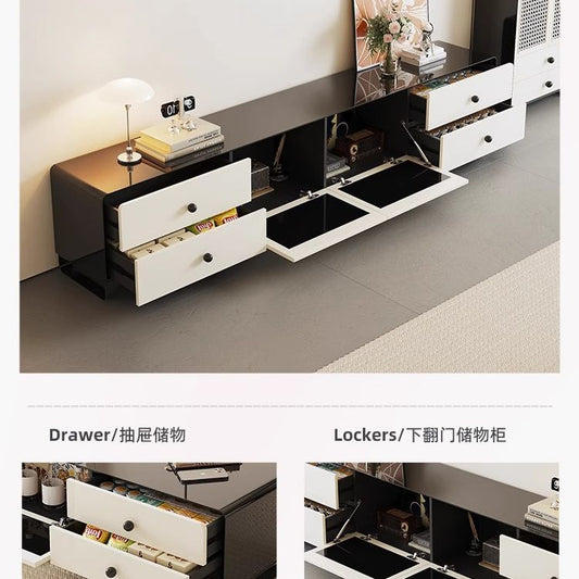 意式輕奢電視櫃客廳家用2025新款現代簡約實木烤漆茶几電視組合櫃