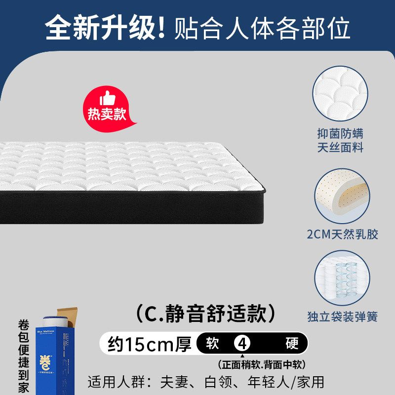 記憶棉盒簧牀墊家用臥室12/15CM捲包壓縮乳膠酒店軟墊名牌