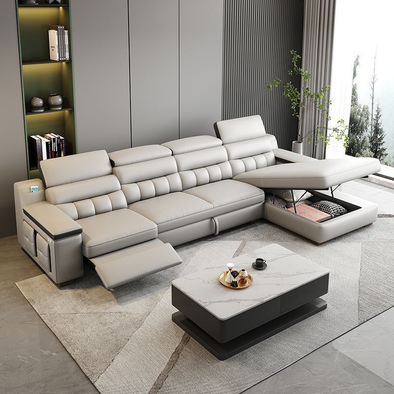 Factory Direct New Modern Minimalist Top-grain Cowhide Electric Multi-functional 2-in-1 Sofa Bed for Living Room